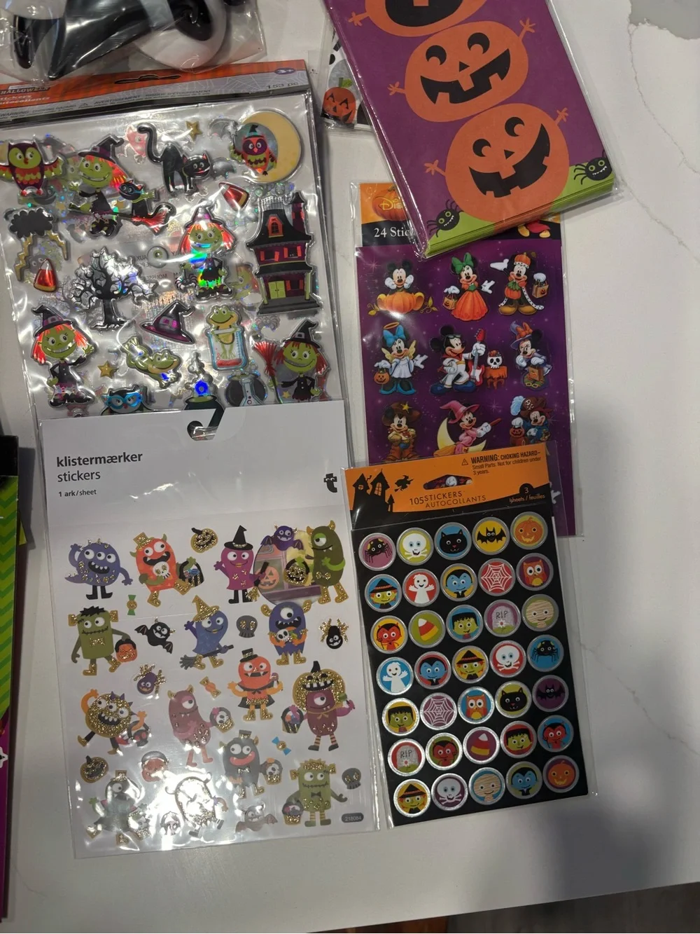 Bundle of 23 Halloween Kids Stickers & Craft Supplies